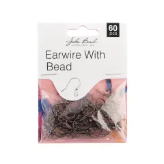 John Bead Must Have Findings 18mm Earwire with Bead, 60ct. Antique Copper