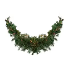 72" Pre-Lit Country Mixed Pine Artificial Christmas Swag, Clear Lights
