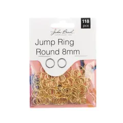 John Bead Must Have Findings 8mm Round Jump Ring, 118ct. Gold