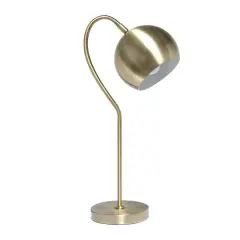 Lalia Home 20" Curved Table Lamp with Dome Shade Antique Brass