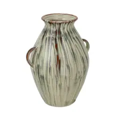 Hello Honey&reg; 14" Multicolor Reactive Glaze Hand-Painted Stoneware Vase with Handles