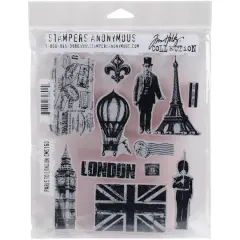 Stampers Anonymous Tim Holtz&reg; Paris To London Cling Stamps