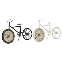 12" Metal Country Cottage Bicycle Clock Set