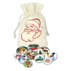 Vintage Christmas Colorized Coins in Santa Canvasbag