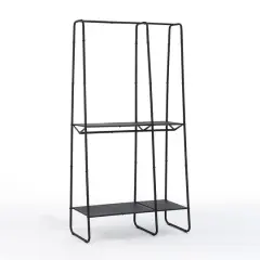 SunnyPoint Freestanding Clothes & Accessories Closet Rack Black