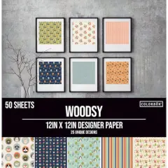 Colorbok&reg; Woodsy 68lb. Designer Single-Sided Paper, 12" x 12"