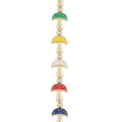 Multicolor Enamel Metal Mushroom Beads, 16mm by Bead Landing&trade;