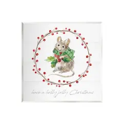 Stupell Industries Holly Jolly Christmas Mouse Wall Plaque Art