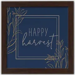 Happy Harvest Blue Walnut Framed Print Under Plexiglass