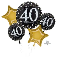 Sparkling Birthday 40 Foil Balloon Bouquet 