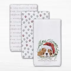 Santa Dog Tea Towels - Set of 3