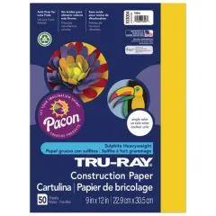 Pacon&reg; Tru-Ray&reg; 9" x 12" Construction Paper, 50 Sheets Yellow
