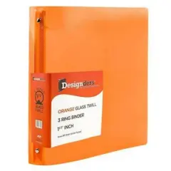 JAM Paper 1.5" Orange Plastic 3-Ring Binders, 2ct.