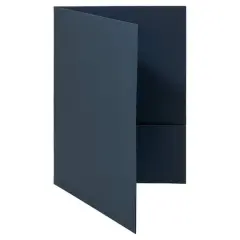JAM Paper 9.5" x 11.5" 2-Pocket Linen Folders, 6ct. Navy Blue