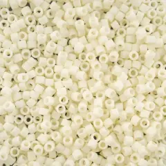 John Bead 11/0 Miyuki Delica Glass Seed Beads, 5g Cream Matte Glazed Luster