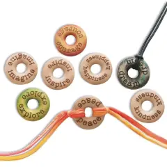 S&S&reg; Worldwide Natural Engraved Wood Word Discs, 30mm