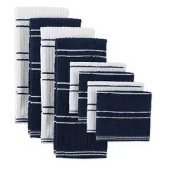 DII&reg; Blue Ribbed Terry Dishtowel & Dishcloth Set