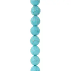 Turquoise Dyed Reconstituted Howlite Round Beads, 12mm by Bead Landing&trade;