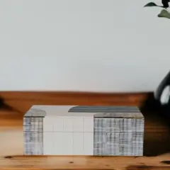 Hello Honey&reg; 8" Multicolored Decorative Mixed Material Storage Box with Horn Inlay