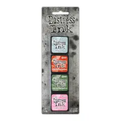 Tim Holtz&reg; Distress Ink Pad Mini Kit no 16 Speckled Egg/Crackling Campfire/Rustic Wilderness/Kitsch Flamingo