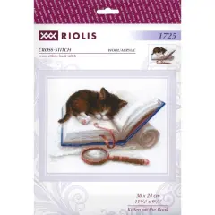 RIOLIS Kitten On The Book Cross Stitch Kit