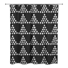 Stacked Triangle Dots Shower Curtain Black