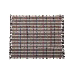 Hello Honey&reg; 60" Multicolor Plaid Woven Cotton Blend Throw Blanket with Knots & Fringe