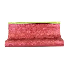 JAM Paper Windsor Cameo Floral Foil Wrapping Paper, 20" x 30ft. Cranberry