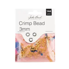 John Bead Must Have Findings 3mm Crimp Beads, 144ct. Gold