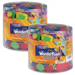 Creativity Street&reg; WonderFoam&reg; Foam Shapes Craft Tub, 2 Packs of 1/2lb.