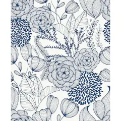 NuWallpaper Navy Secret Garden Peel & Stick Wallpaper