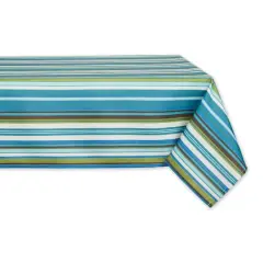 Beachy Stripe Print Outdoor Tablecloth, 60" x 84"