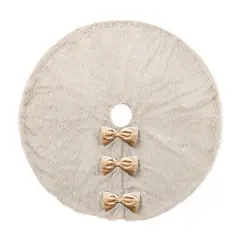 Glitzhome&reg; 48"D Reversible Faux Fox Fur Christmas Tree Skirt