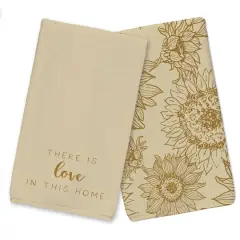 Love In This Home Tea Towel Set Gold/Yellow