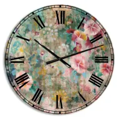 Designart Flower Shower III Wall Clock