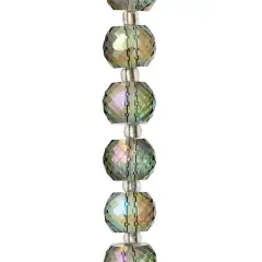 Aqua Faceted Rondelle Glass Beads, 10mm by Bead Landing&trade;