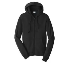 Port & Company&reg; Fan Favorite Fleece Full-Zip Hooded Sweatshirt Jet Black