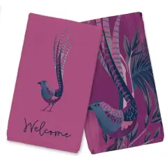 Welcome Peacock Tea Towel - Set of 2