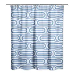 Groovy Blue Lines Shower Curtain