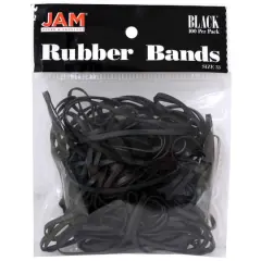 JAM Paper Size 33 Rubber Bands, 100ct. Black