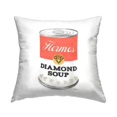 Stupell Industries Glam Pop Condensed Soup Can Red Fashion Designer Throw Pillow 18" x 18"