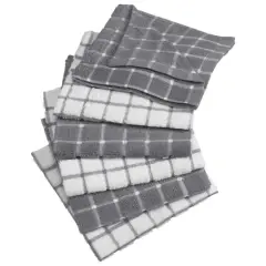 DII&reg; Gray Combo Windowpane Dishcloths, 6ct.