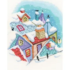 RTO Winter On The Roofs Counted Cross Stitch Kit