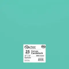 PA Paper&trade; Accents 12" x 12" 80lb. Canvas Cardstock Paper, 25 Sheets Seafoam