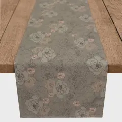 72" Multi Floral Cotton Twill Runner Brown