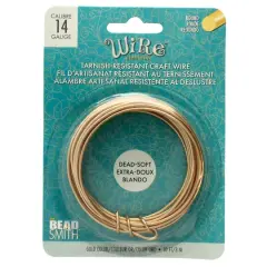 The Beadsmith&reg; Wire Elements&trade; 14 Gauge Tarnish Resistant Soft Temper Wire, 10ft. Gold