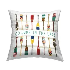 Stupell Industries Jump In The Lake Various Boating Oars Paddles Throw Pillow, 18" x 18"