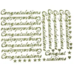 JAM Paper Congratulations Gold Standard Script Stickers