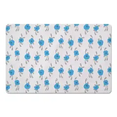 Blue Blooms 27" x 18" Floor Mat