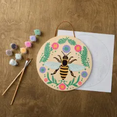Bee Paint-by-Number Round Plywood Surface Kit by Artist's Loft&reg;